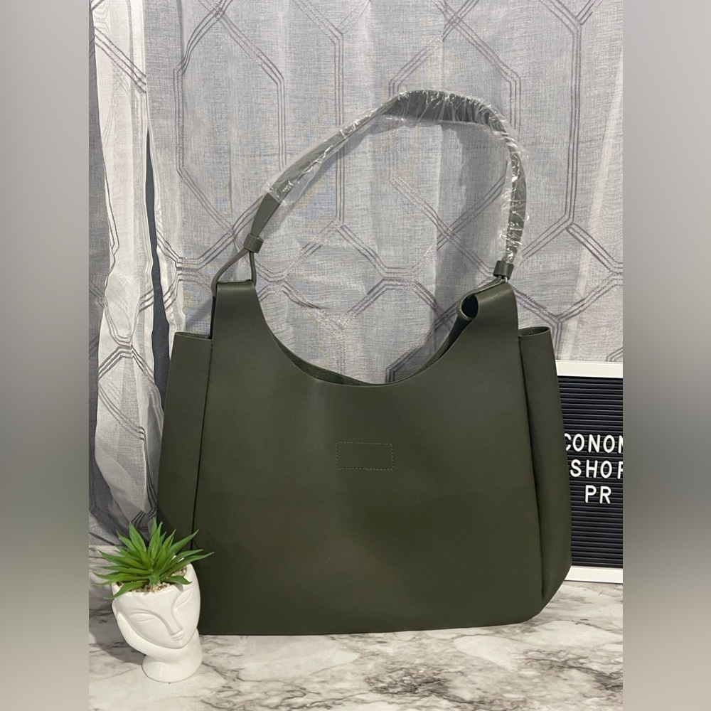 Neuman Marcus olive green tote handbag